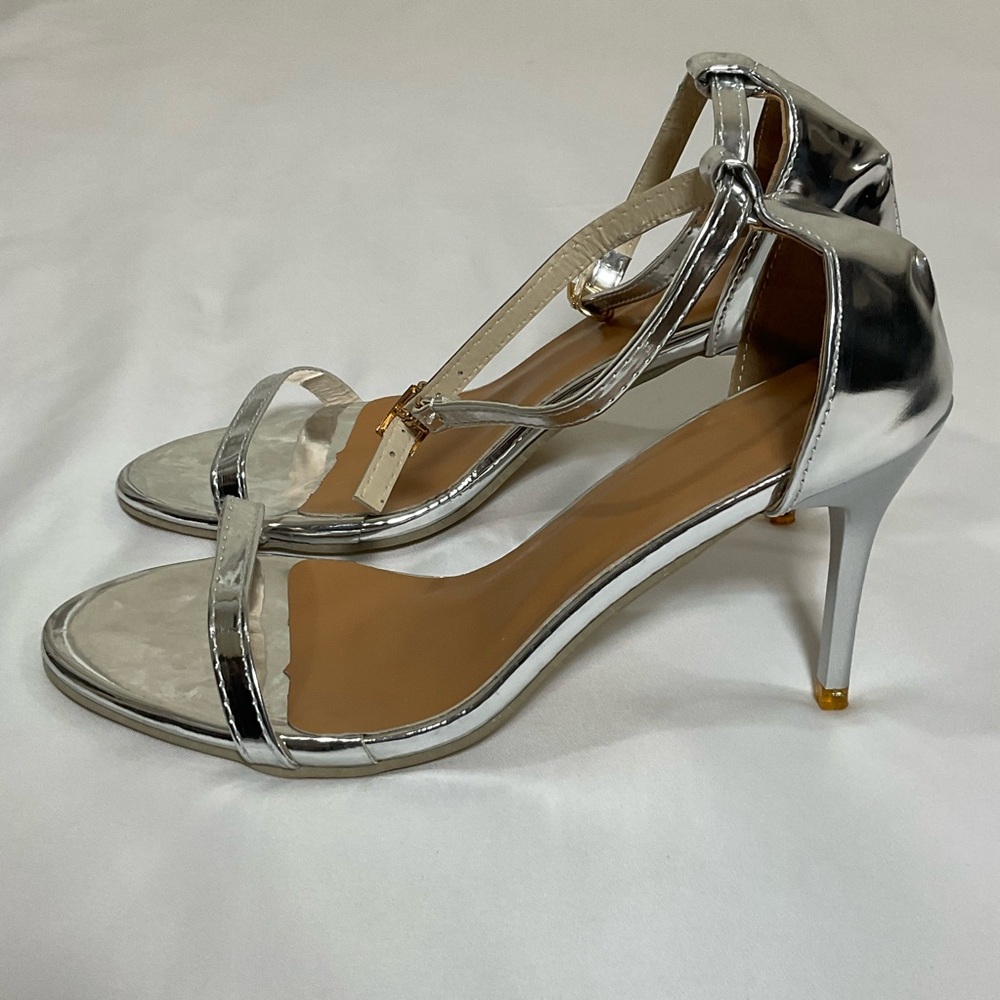 Elegant Silver High Heel Sandals